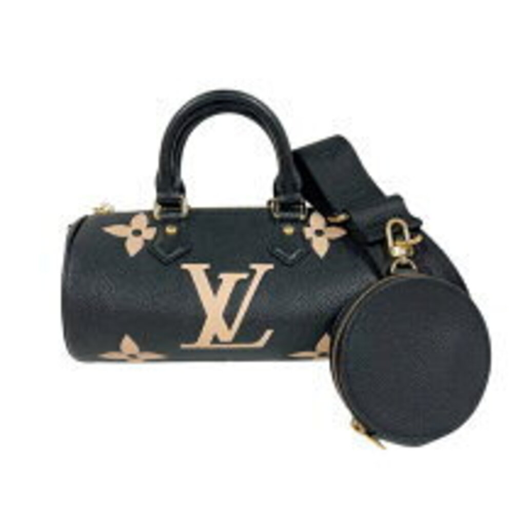 Louis Vuitton Papillon Black White Two Tone Monogram Empreinte Handbag